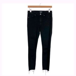 Paige black ripped knee with raw Hoxton crop jeans size 28